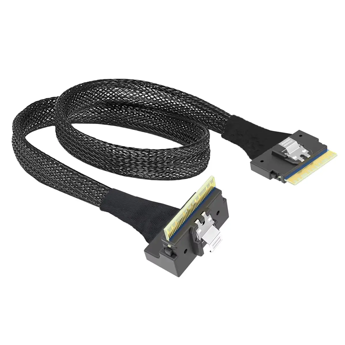 1.0M PCI-E Ultraport Slimline SAS SFF-8654 8i 74pin Straight to 8654 8I 90 Degree for SSD High-Speed Server Cable