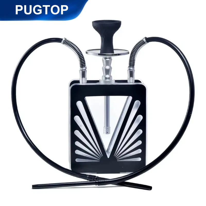 Акриловый арабский кальян Полный набор с 2-мя шлангами для кальяна со светодиодной подсветкой Силиконовая чаша для кальяна Sheesha Chicha Cachimba Narguile для дыма