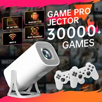 Proyector de juegos S40MAX Android 11, tarjeta TF de 64GB, controlador de juegos inalámbrico, WIFI Dual, 1280x720P, proyector portátil de cine en casa
