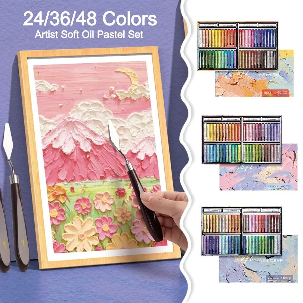 24/36/48 Colors Artist Soft Oil Pastel Set Professional Painting Drawing Graffiti Art Crayons Child Safety Painting=
