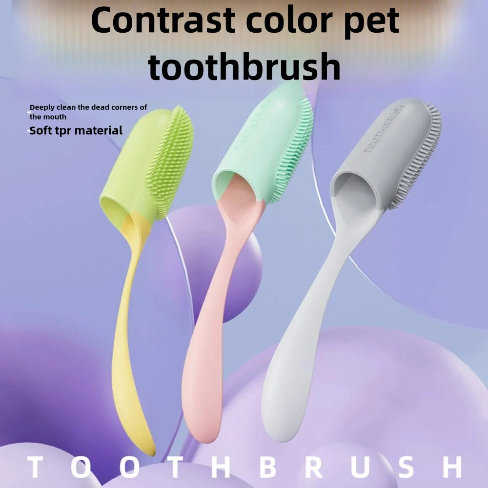 

Dog Toothbrush, Cleaning Finger Toothbrush for Dogs, Food Grade Silicone Dog Finger Toothbrush for Dogs & Cats Dental Care ﻿