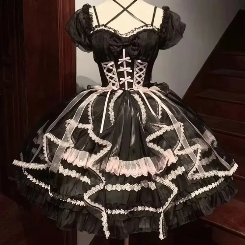 

Lolita Cat Glass Fantasy Land[Full Booking]Dressed Princess Dress Amway 28 Song Head Flower Hand New Sleeves