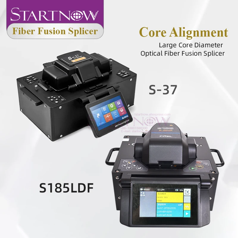 Startnow S-37 Optical Fiber Fusion Splicer Large Core Aperture 500um Welding Splicing Fiber Wire SM & MM Multi-Language System