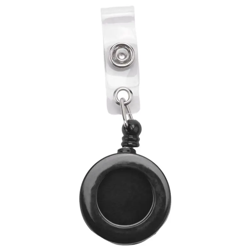 3 Pcs Badge Holder Retractable Reel YOYO Clip Snap Button ID Card Key Black