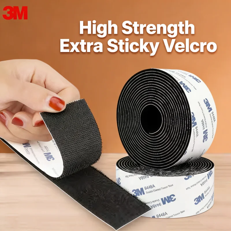 3M 9448A Adhesive-backed Hook & Loop Fastener Tape Strong Non-Trace Self-Adhesive Fastening Double-Sided Tape High Temperature