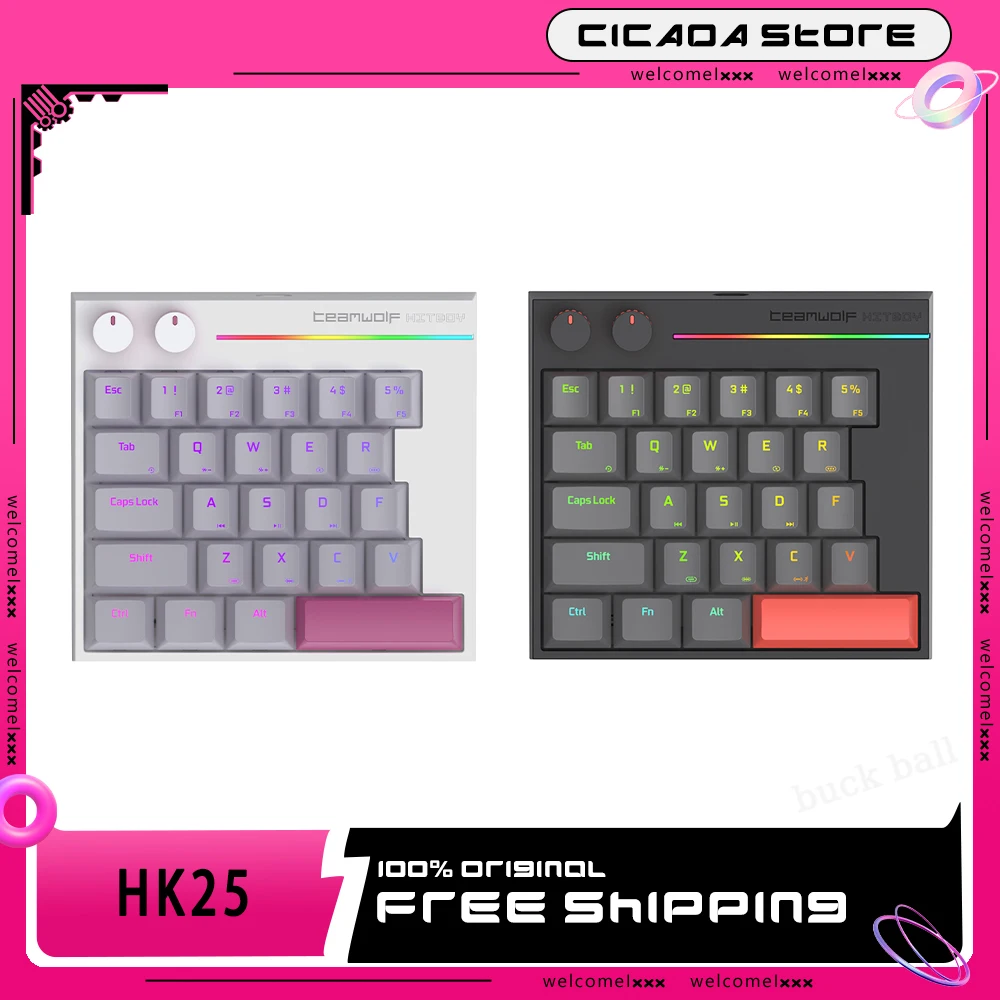 

Teamwalf Hitboy Hk25 Magnetic Switch Keyboard Wired Keyboards Single Hand Gamer Keyboards Mini 25keys Rgb 8k Gaming Keypads Gift