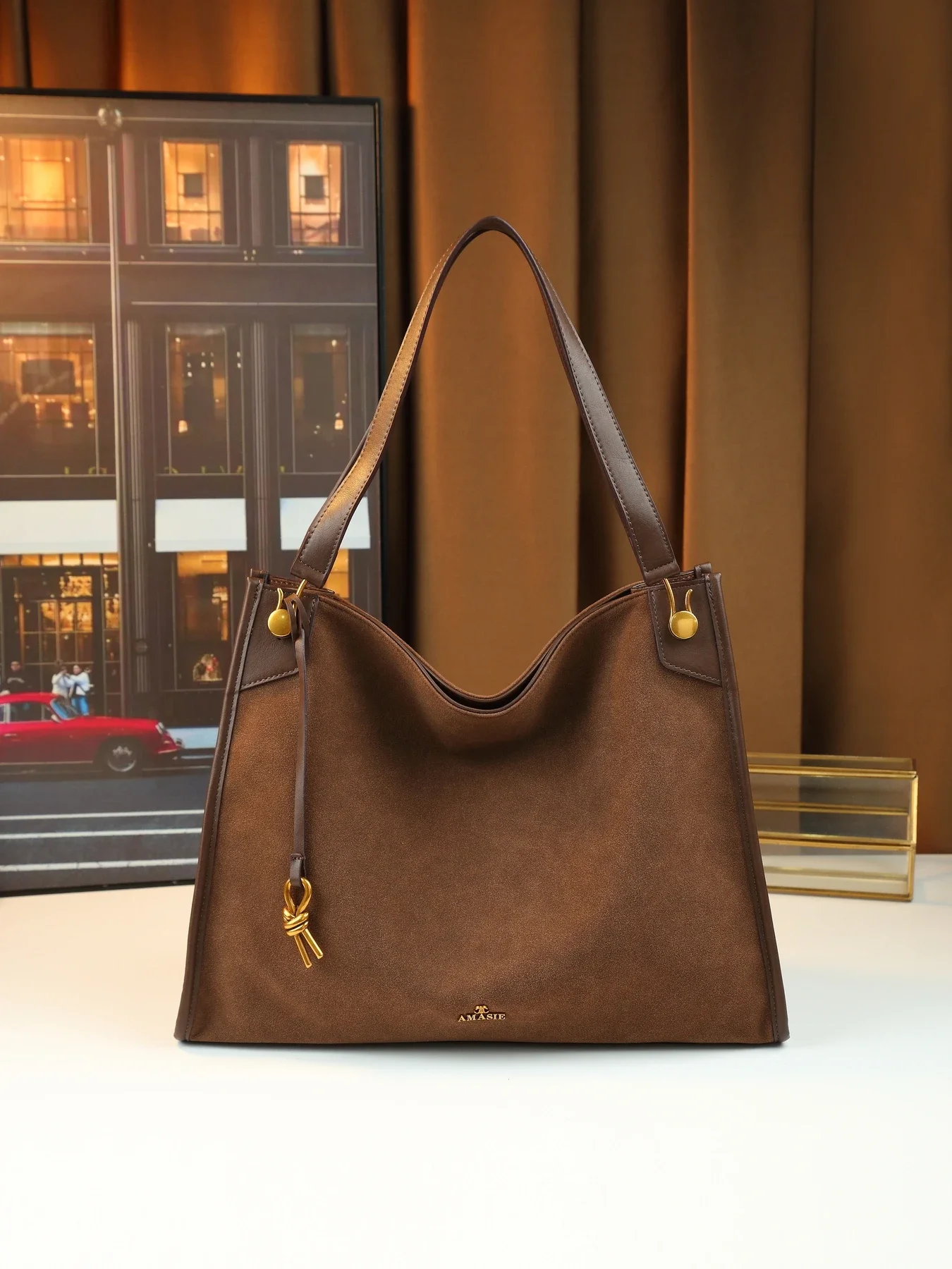 

Осенне-зимняя новая корейская простая женская сумка через плечо большой вместимости, большая пригородная сумка