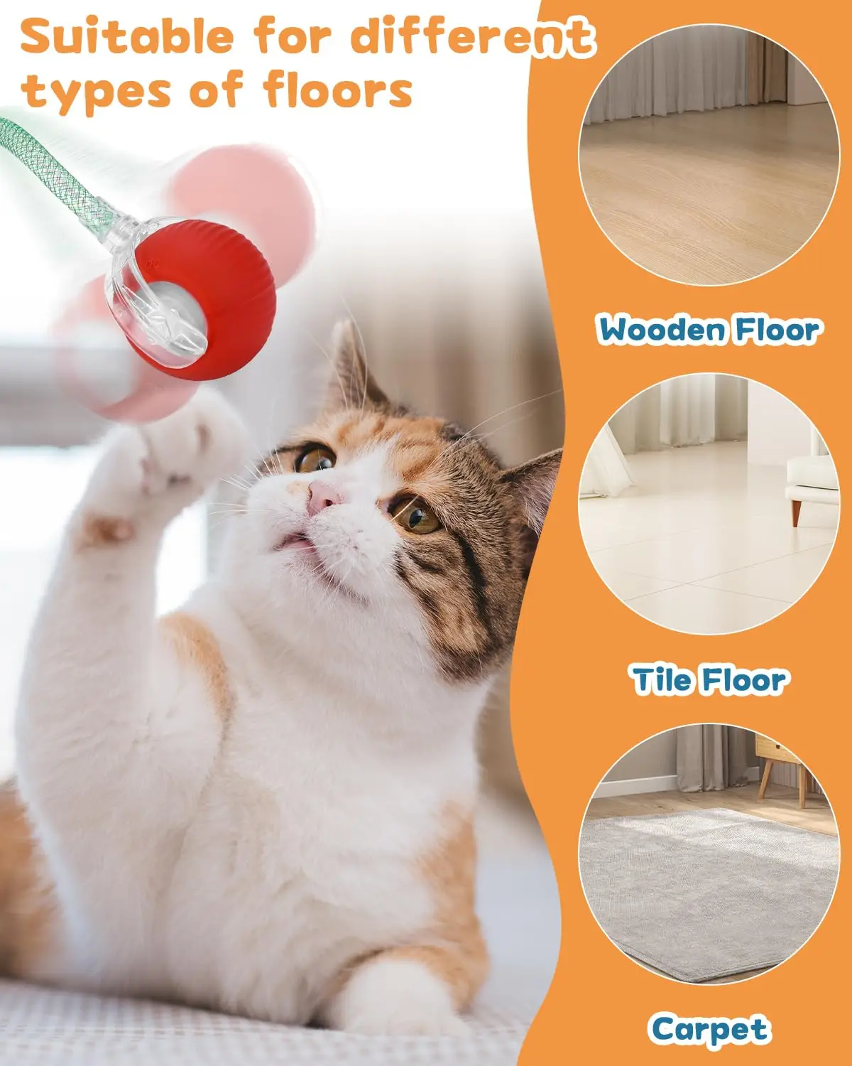 Balle Interactive Pour Chat – Xstone – Roulante Avec Plume – Lot De 8
