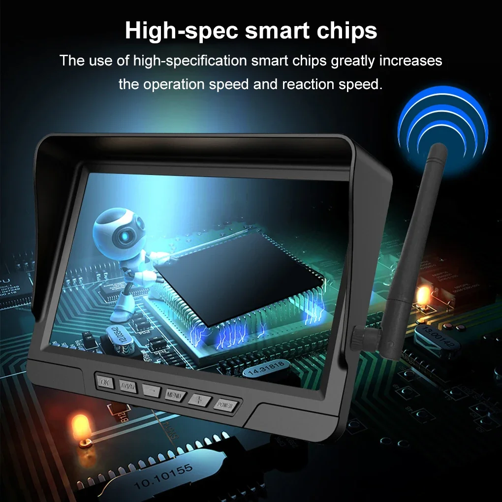 10 بوصة IPS شاحنة عكس رصد تسجيل ، أوكتا تسجيل AHD720 كاميرا مسجل شاحنة DVR ، مع كاميرا شمسية مغناطيسية لاسلكية