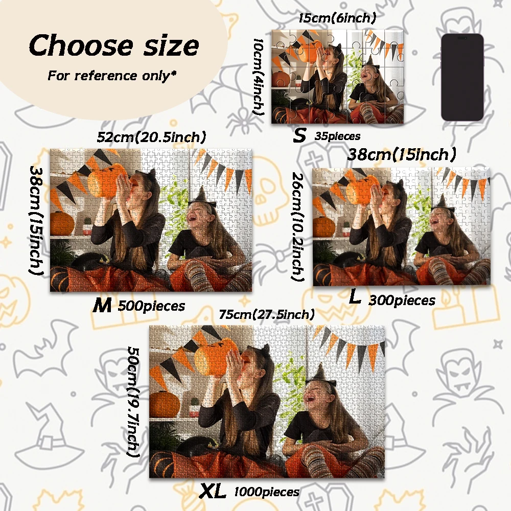 35/150/300/500/1000pcs Halloween Blessings Custom Photo Customized Picture Jigsaw puzzle Custom DIY Personalised Photo Puzzles