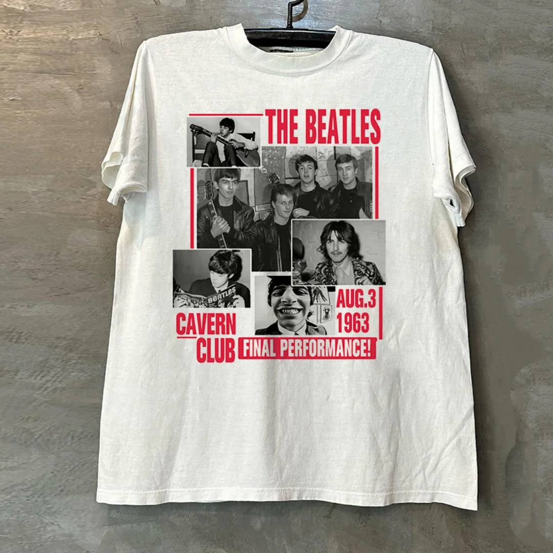 Camiseta con gráfico retro de The Beatles Rock, moda de primavera, deportiva, de algodón puro, para hombre, ropa para niños, camiseta Y2k para mujer, 2026
