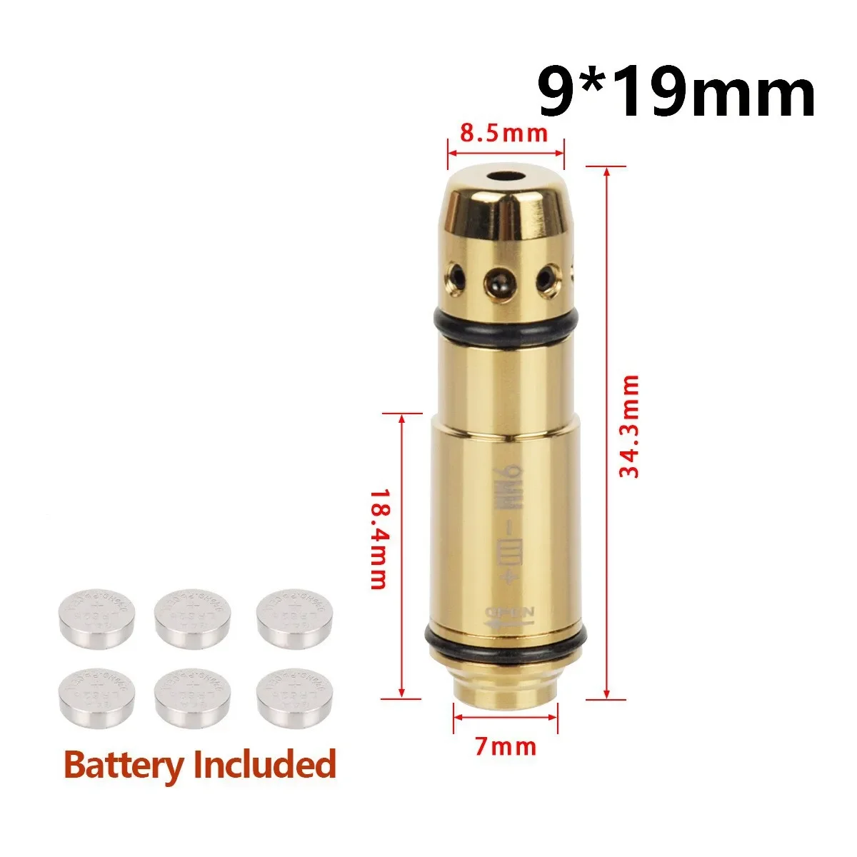 Cross-Border 9mm Cone-Head Dry Fire Laser Training Ammunition 9*19mm Red Laser Sight Tactical Simulation Shooting Training