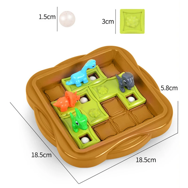 Montessori Strategiespel Dinosaurus Avontuur Doolhof Puzzel Speelgoed Glijdende bal Uitdagingsspel Denken Logica Trein Educatief speelgoed voor kinderen