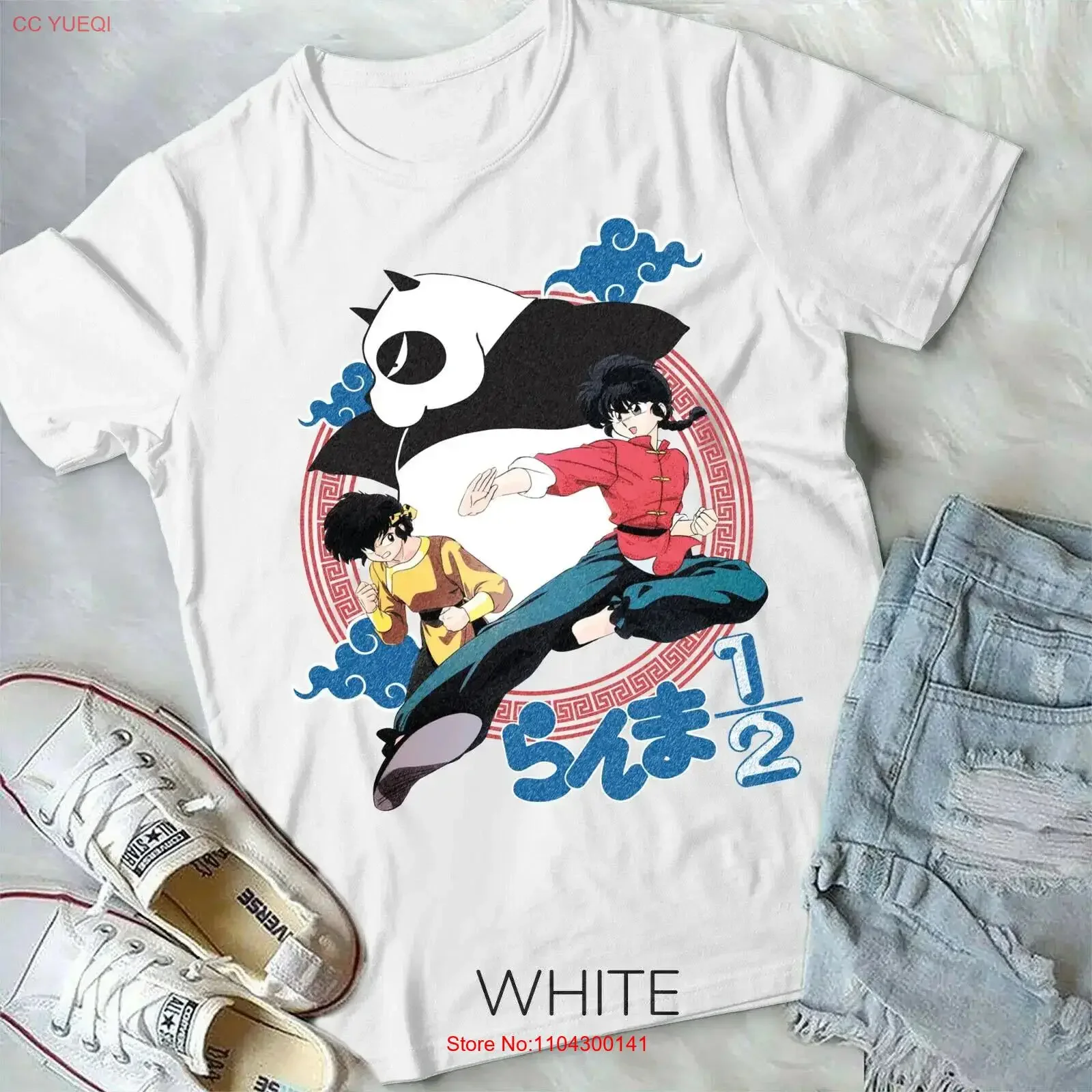 Ranma 1 2 Nibun no Ichi Japanese New Top Best Anime Manga T shirt White vintage Washed Soft Casual Stretched fashion streetwear