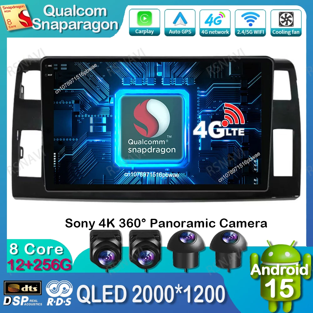 

Android 15 Car Radio For Toyota Previa 3 III XR50 Estima 2006-2019 Stereo Viedo Player BT 5G WIFI Multimedia GPS QLED Qualcomm