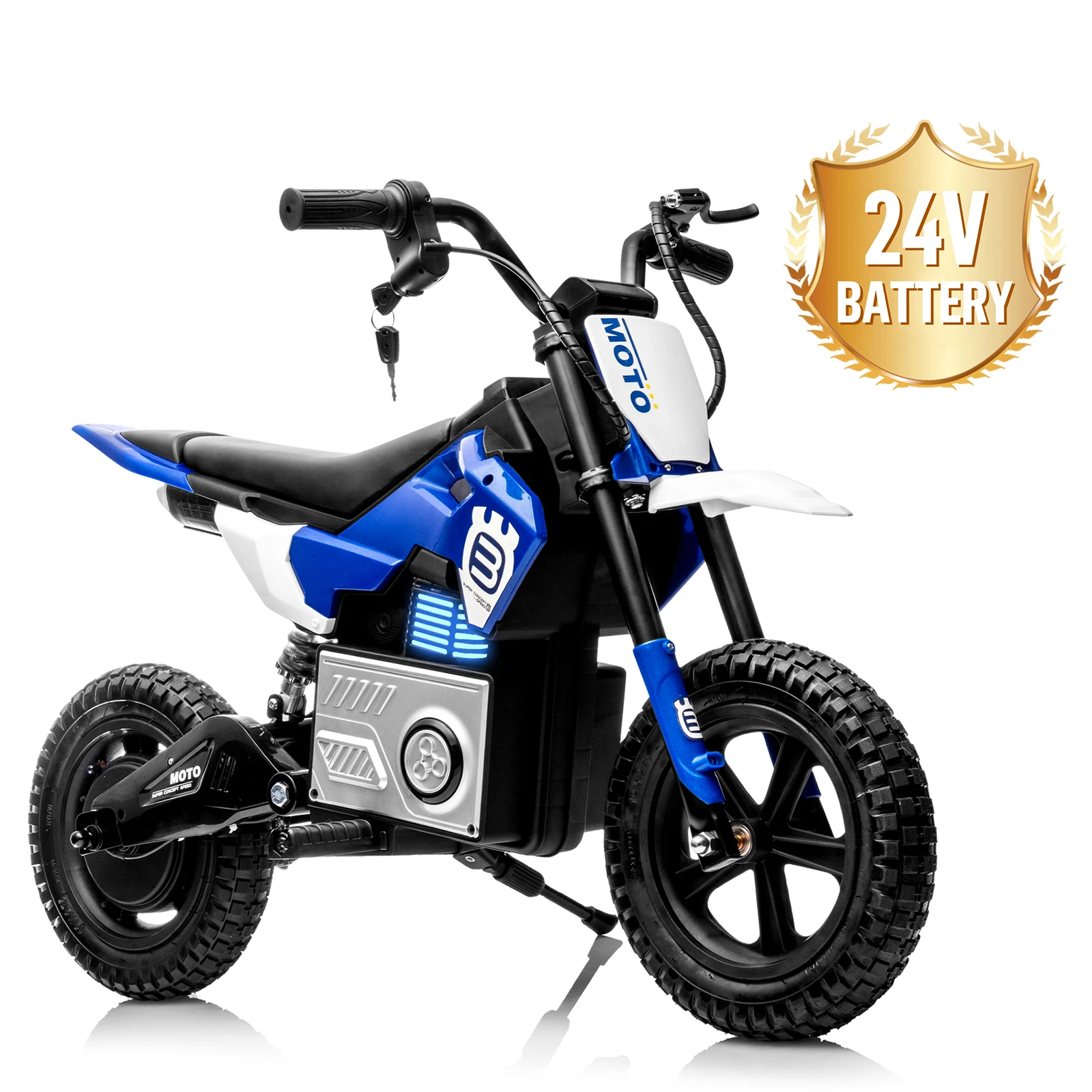 Moto de motocross électrique pour enfants, 24V, moteur 200W, vitesse réglable, lumières LED, Bluetooth, musique, enfants âgés de 3 à 6 ans