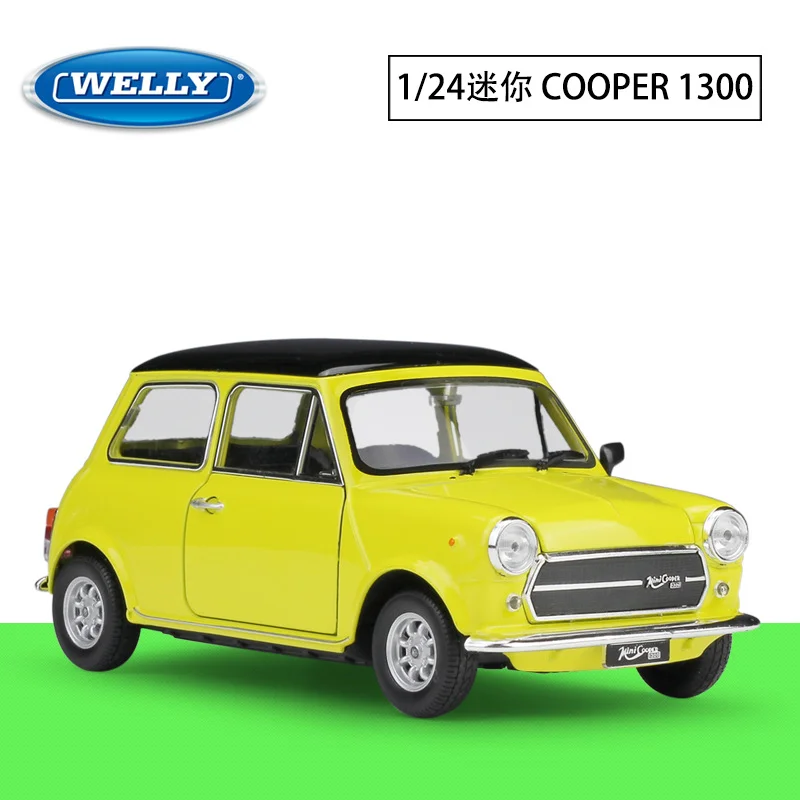 WELLY 1:24 Mini Cooper MINI COOPER1300 Simulation Alloy Car Model Collection Ornament Home Decoration Car Model Play Toy Gift