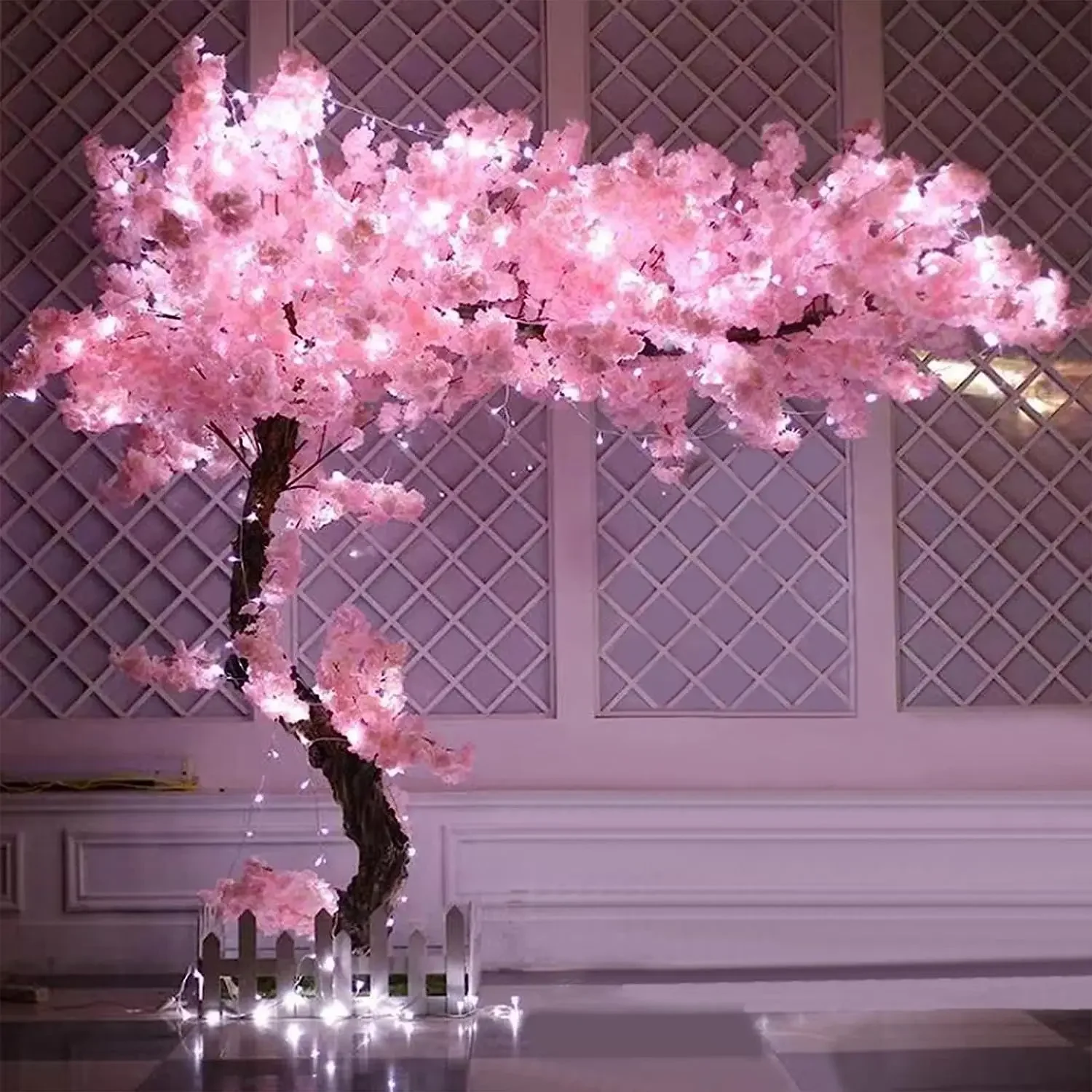 Artificial Cherry Blossom Tree Handmade Light Pink Tree Wedding Party Birthday Backdrop  Home Living Room Decoration 5.2FT/1.6M