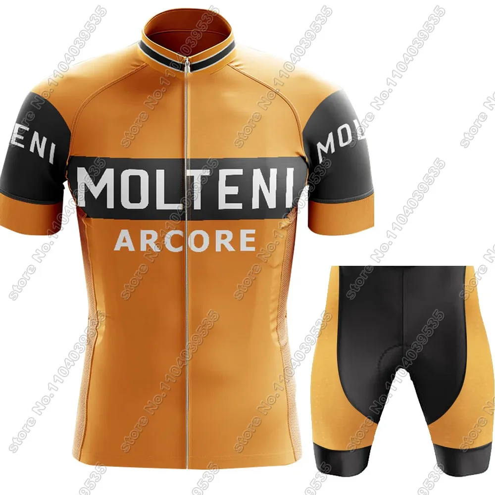 Retro Classic Team Cycling Jersey 2024 Set Summer Clothing Kits Men Road Bike Shirt Suit Bicycle Bib Shorts Maillot Ropa