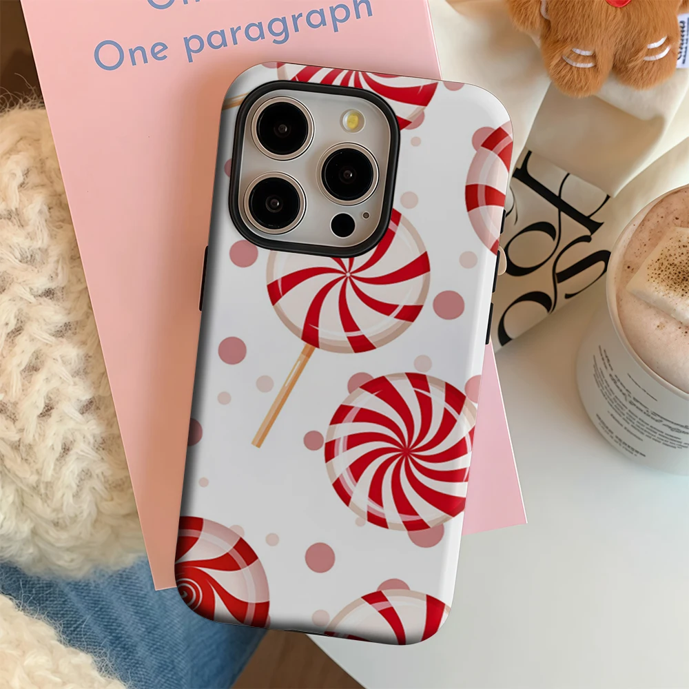 كاندي كين دوامة البوب آيفون 17 يجب أن يكون لديهم جراب هاتف آيفون 17 16 15 14 13 12 برو ماكس زائد طبقة مزدوجة الغطاء الخلفي #5