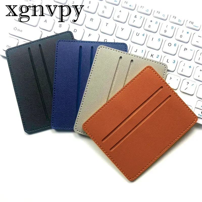 Xgnvpy New Fashion Exquisite Multi-card Bag Female Portable Bus Card Set Pure Color Simple