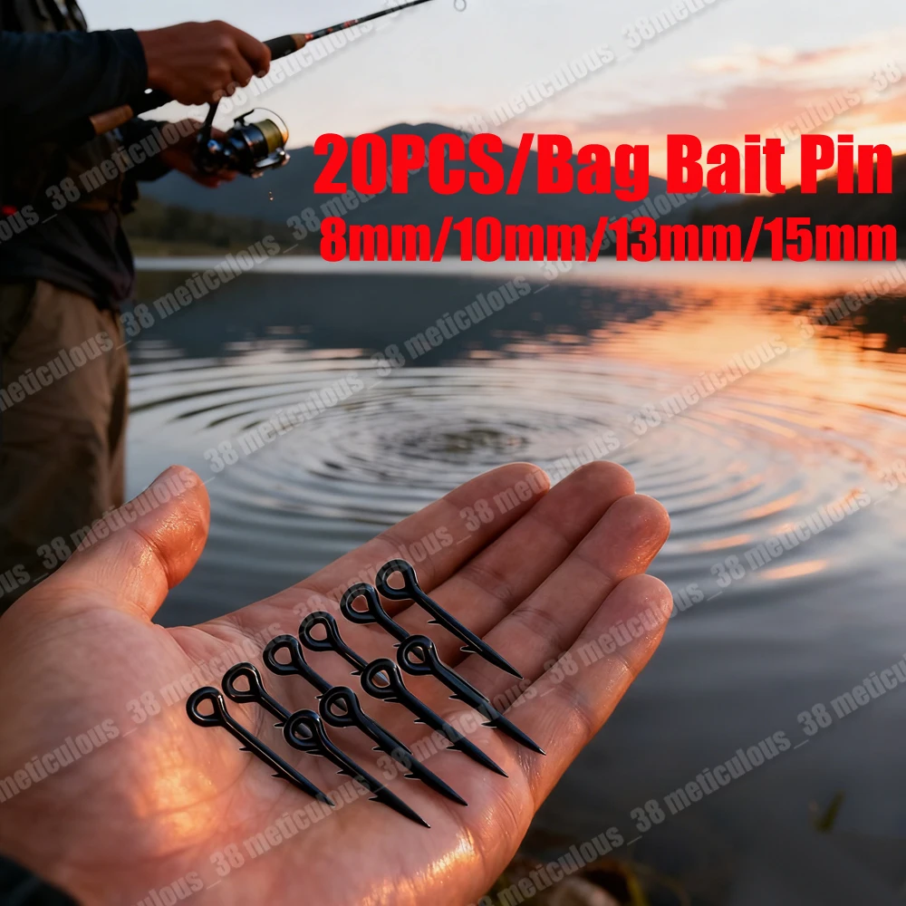 

20pcs/bag Metal Bait Spikes Fishing Tackle for Carp Boilies Pin Maggot Corn Feeder Sting Pin Spike - Fishing Gear Accessory
