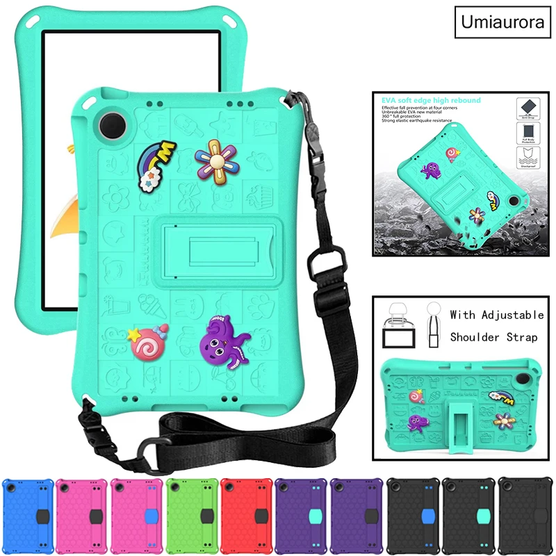 For Xiaomi Redmi Pad SE 11 inch 2023 Full Body Stand Tablet Case Capa Kids Shockproof Anti-fall EVA Cover Shell + Shoulder Strap