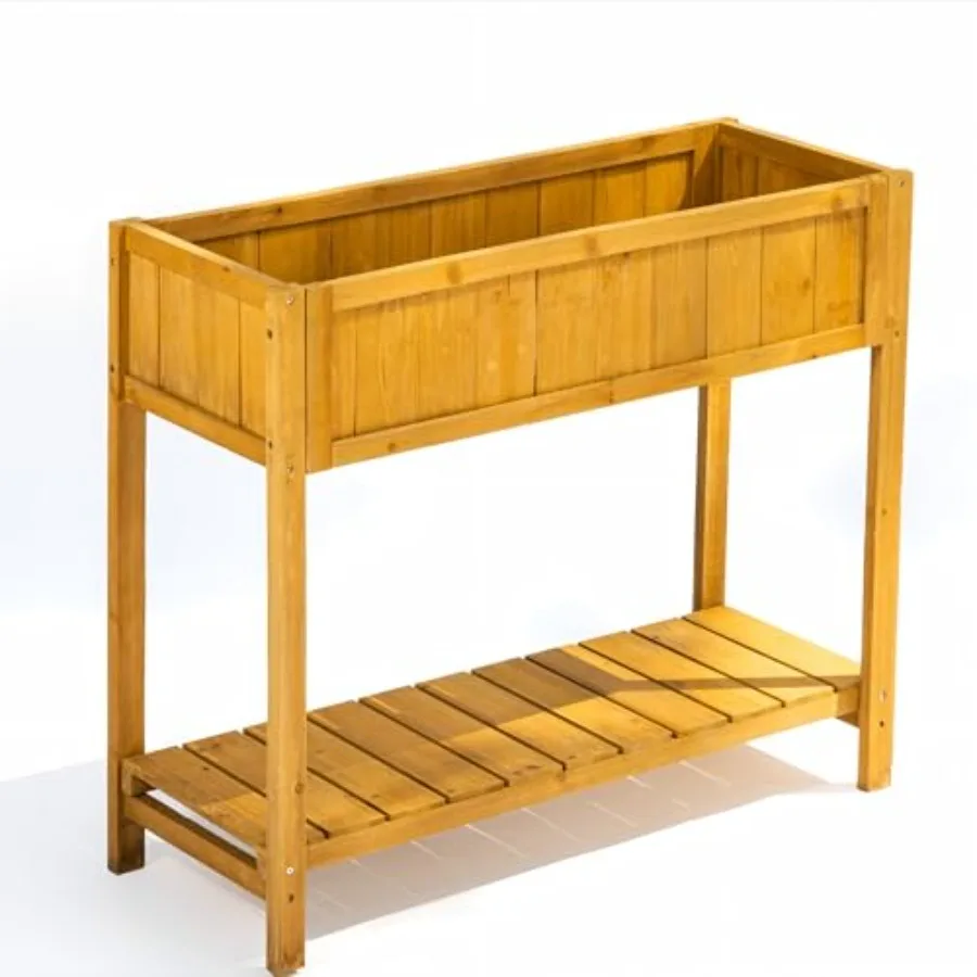 

Premium Fir Wooden Raised Garden Bed with Four Legs for Backyard and Balcony GardeningSuitable for Indoor and Outdoor use Botto