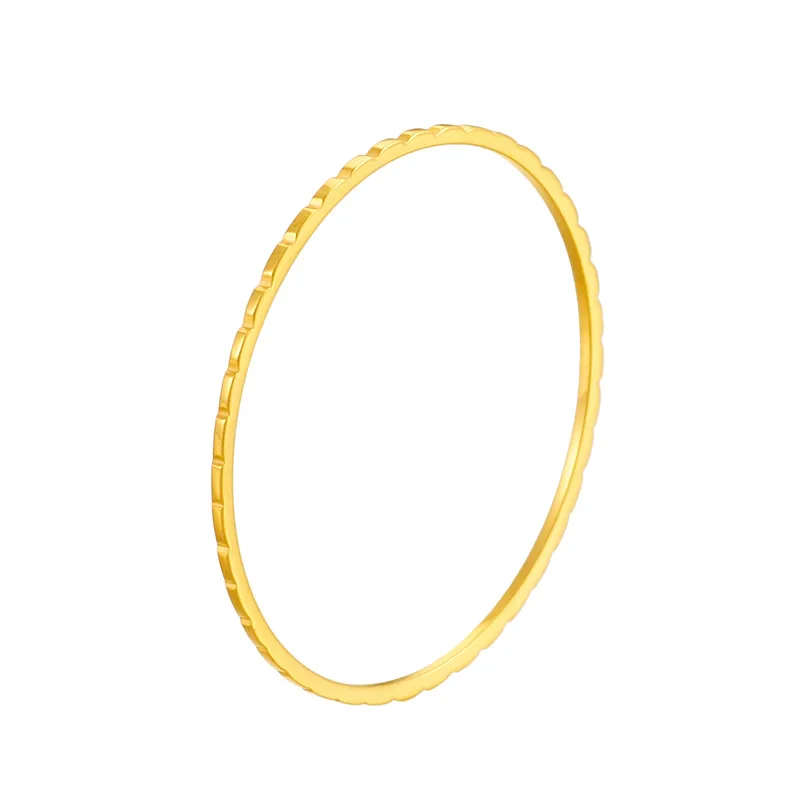 Stainless Steel Thin Gear Design Stackable Ring Knuckle Midi Rings for Women Girl Size 4-9