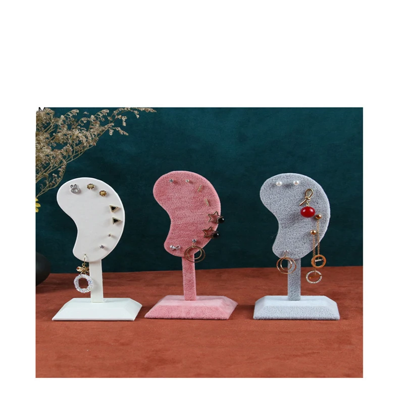 Jewelry Display Rack Stud Earrings Pendant Selection Rack Jewelry Storage Viewing and Display Props Velvet Pu Rack