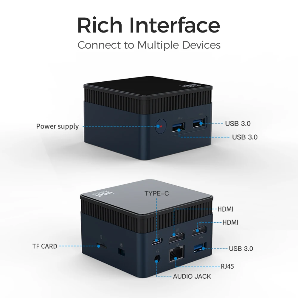 رخيصة تخصيص المحمولة سطح المكتب ألعاب الكمبيوتر بحيرة N5105 N95 N100 8GB 12GB DDR5 أصغر جيب كمبيوتر ألعاب كمبيوتر صغير #3