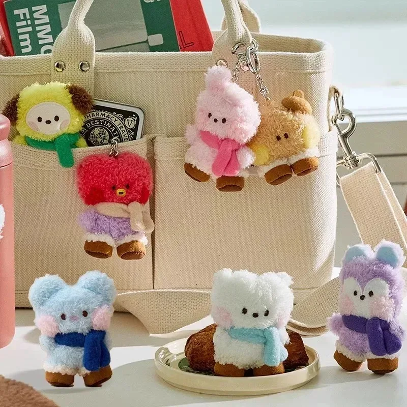 Korea Anime Kawaii BOOTS Mini Minini Cooky Scarf Snow Boots Plush Doll Tata Chimmy Bag Pendant Cute Keychain Decoration Gift Toy