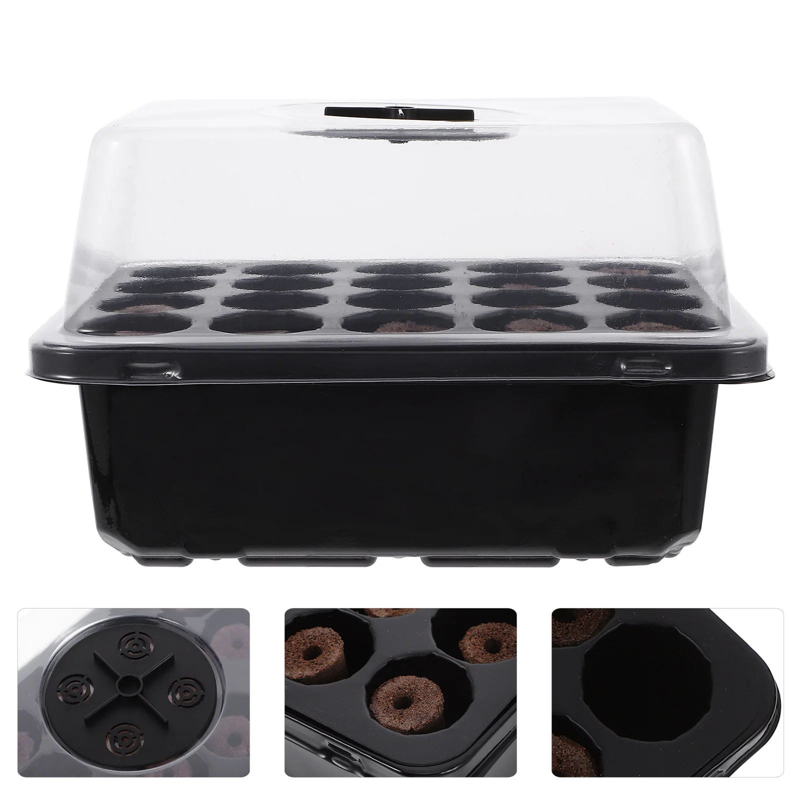 

20-Hole Nursery Planting Tray Kit For Indoor Greenhouse Germination Pp Plastic Sowing Starter Container Vegetable Growing Box