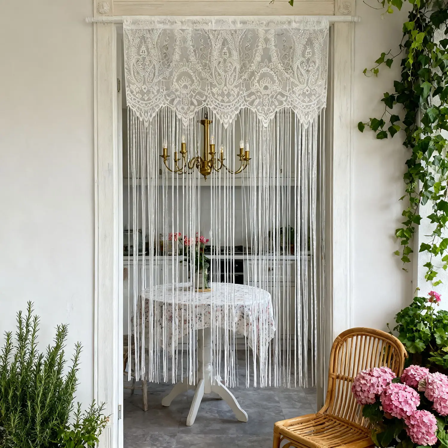 Bohemian Style Long Tassel Curtain,Lightweight Transparent Curtain For Doors,Windows,Home  And Apartment Drapes-Rod Pocket