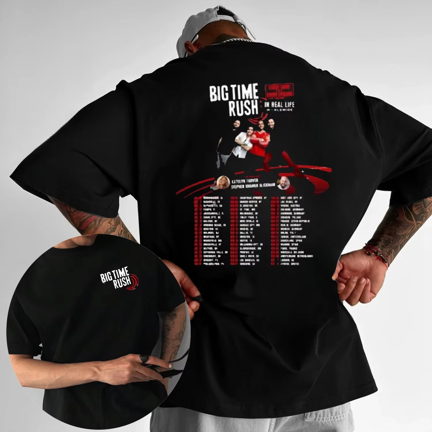 Big Time Rush in Real Worldwide Tour 2025 Camiseta estampada de verano camisetas de manga corta grupo de música mujeres hombres