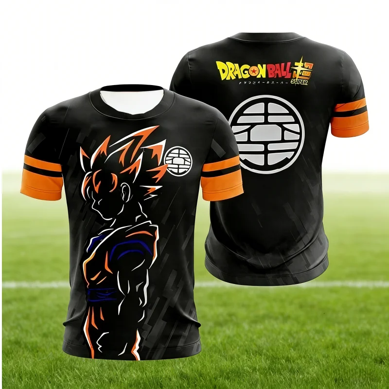 Dragon Ball Super Goku 3D-gedrucktes T-Shirt für Herren, lässig, kurzärmelig, Anime-Streetwear, Sport-T-Shirt, Sommer-Sportshirt für Kinder