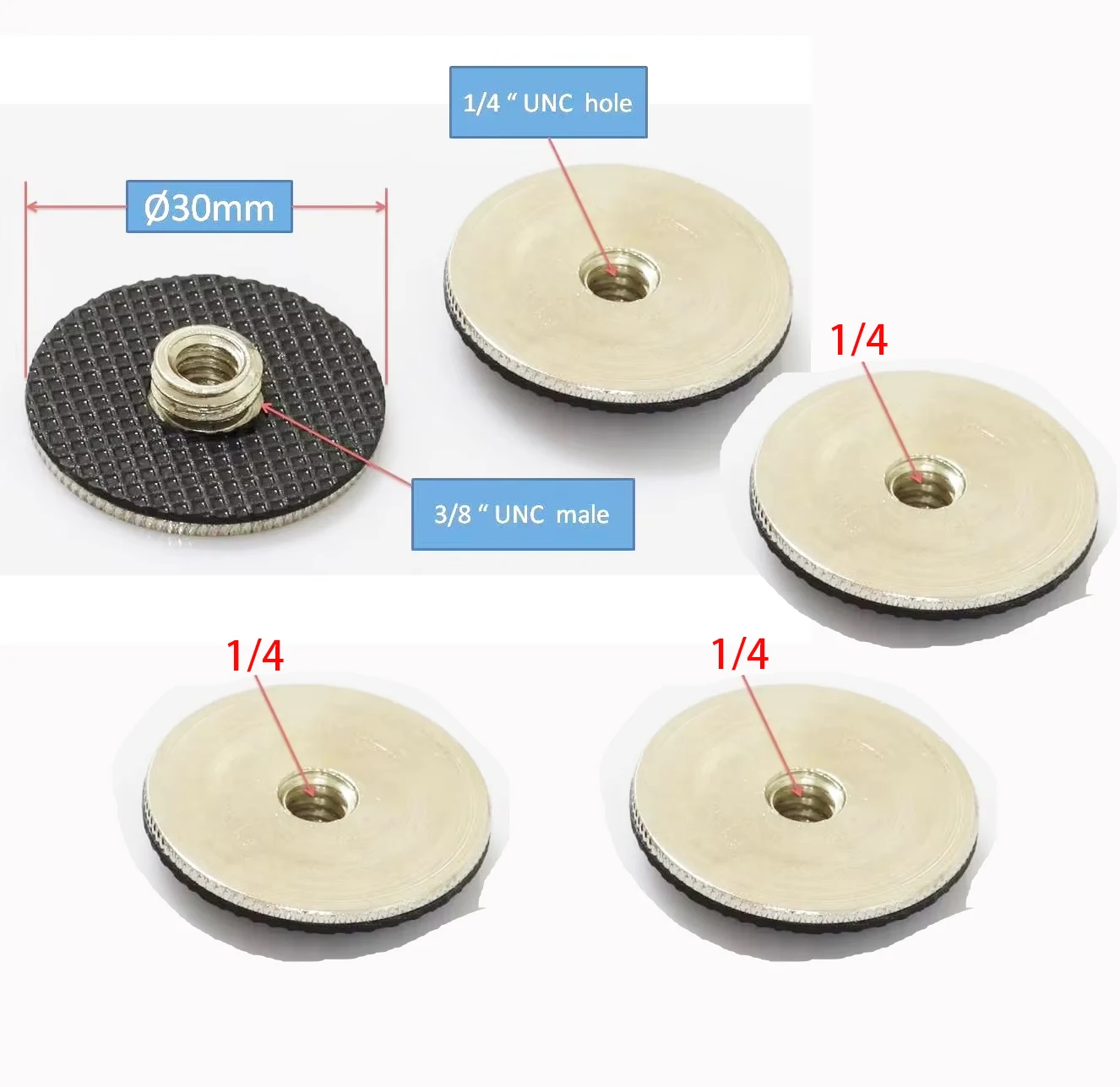 Adaptateur de douille Rock Steady Steel 1/4 "-20 femelle à 3/8"-16 mâle/adaptateurs de trépied 1/4 à 3/8 pour trépied d'appareil photo, 1/4" à 3/8
