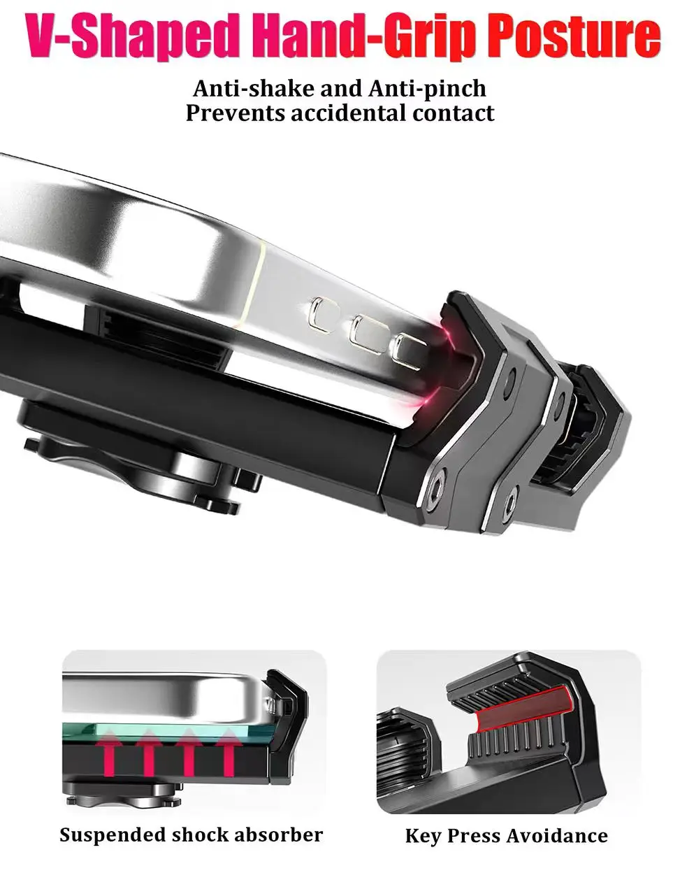 Easydo Aluminium-Fahrrad-Handyhalterung E-Bike-Lenker-Handyhalterung Anti-Vibrations-Fahrradstiel-Handyhalterung für BikeLight Gopro – Detail 5