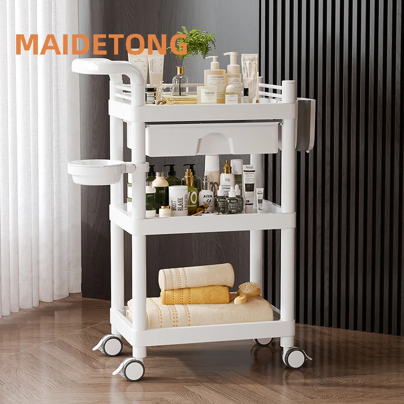 Cart With Wheels Salon Rolling Trolley Mobile Storage Organizer Beauty Spa Cosmetology Manicure Facial Tool Beauty Salon Trolley