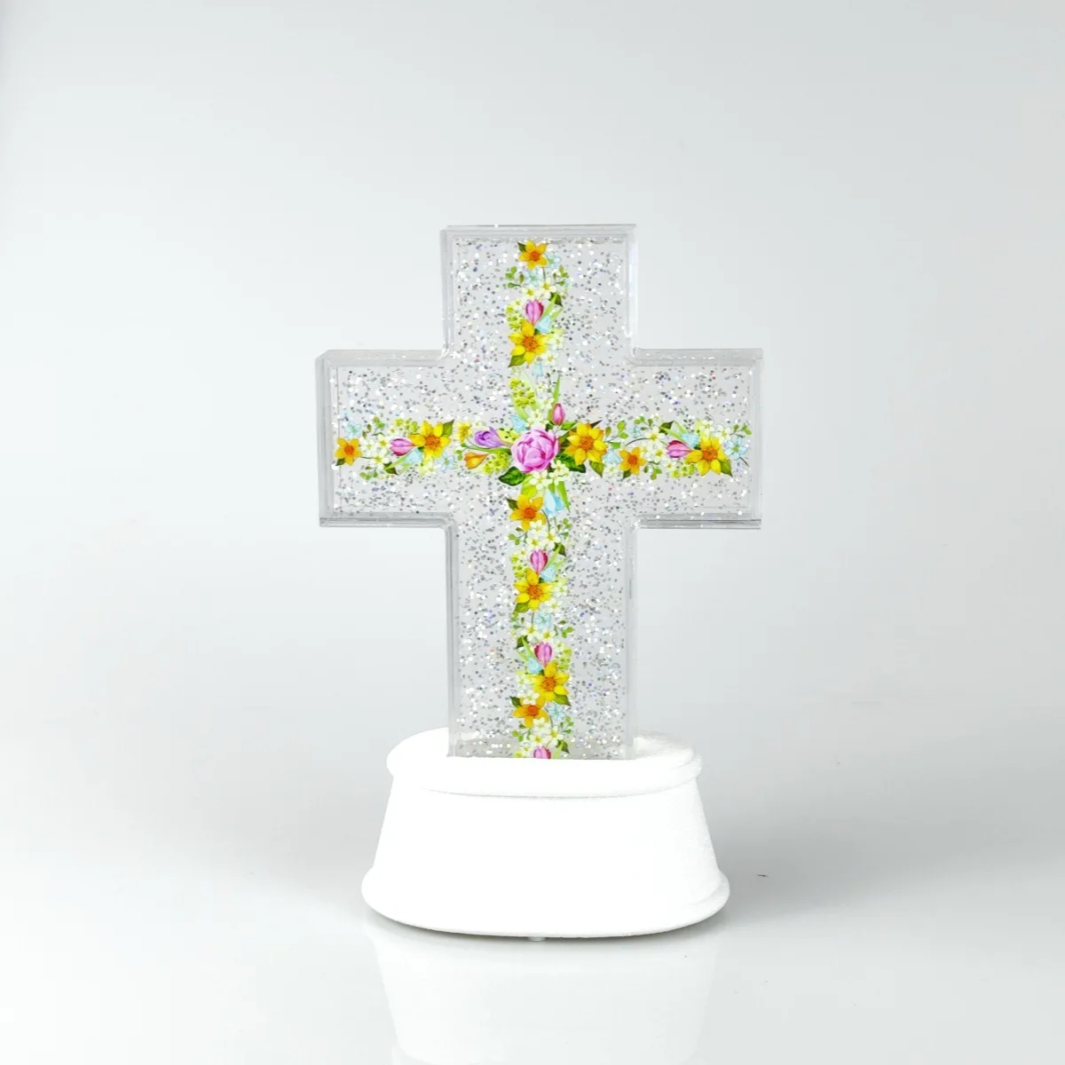 2Pcs/Lots Luminous Cross Ornament Ornament Atmospheric Arrangement Night Light Music Box Music Box