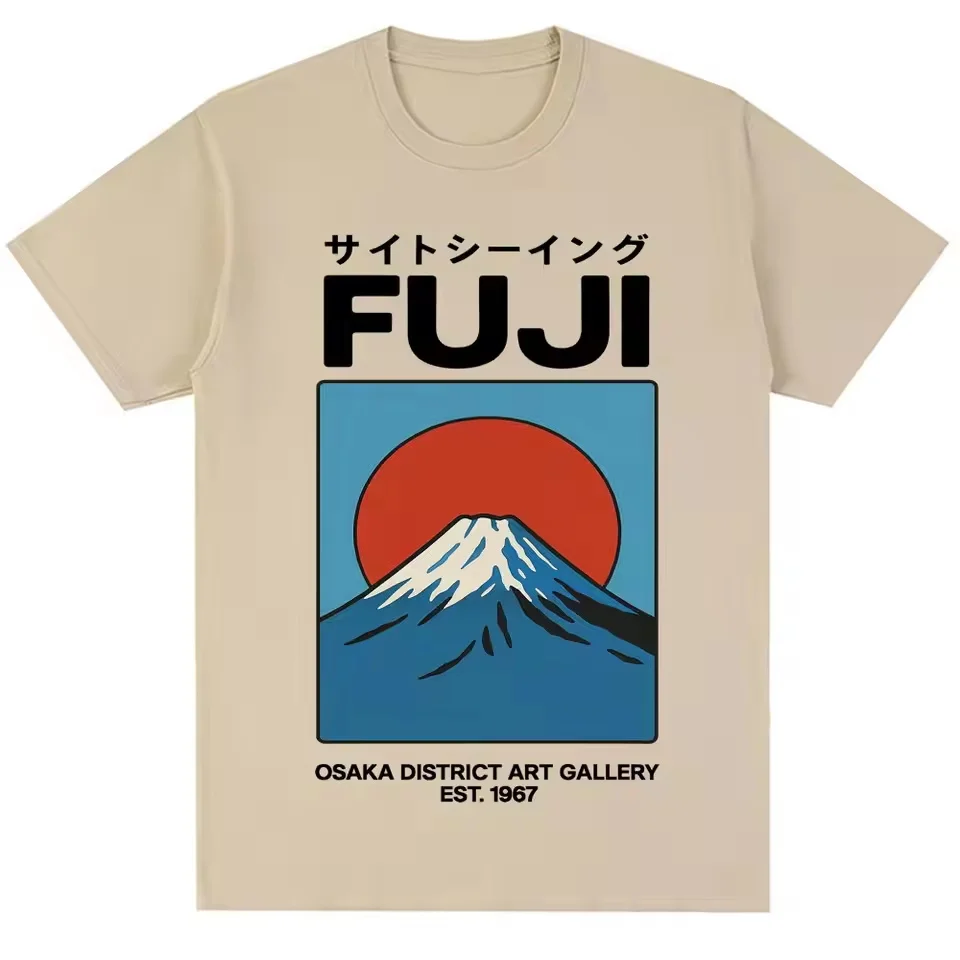 Japanese Style Fuji Osaka T Shirt Men Women Fashion Vintage T-shirts Oversized Cotton Casual Novelty T Shirts Streetwear Gifts
