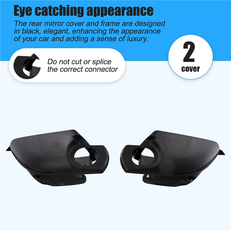 ABHY-Car مرآة الرؤية الخلفية غطاء إطاري مرآة الباب السفلى قذيفة ل جيب شيروكي 2016-2021 جيب كومباس 2017-2021