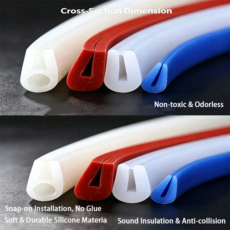 U Channel Silicone Edge Trim Strip, Snap-Free, Weather Resistant, Universal for Metal & Wood Panels