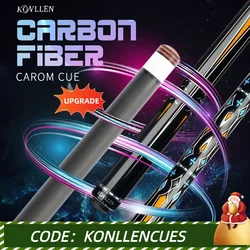 KONLLEN-Kij Carom z włókna węglowego, kij bilardowy z 3 poduszkami i etui, czarna technologia, Korea Libre, 12 mm, 142 cm