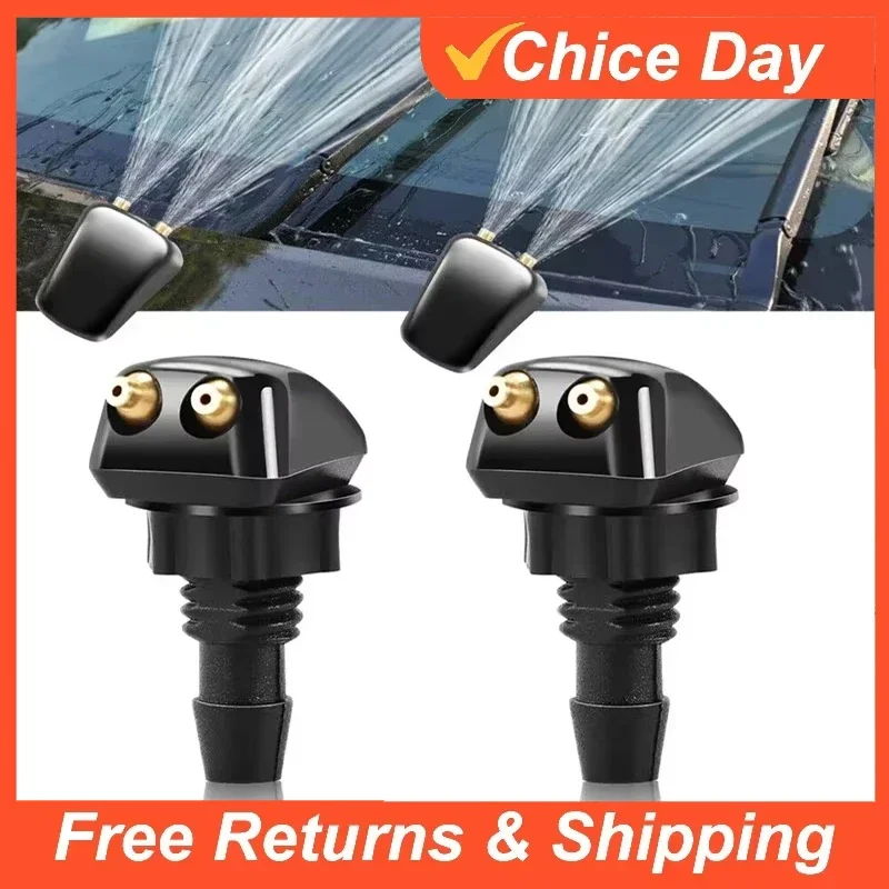 1-2pc Universal Car Windshield Washer Spray Nozzle Kit,Adjustable Front Window Water Wiper Sprinkler with Edge-Rotating Function