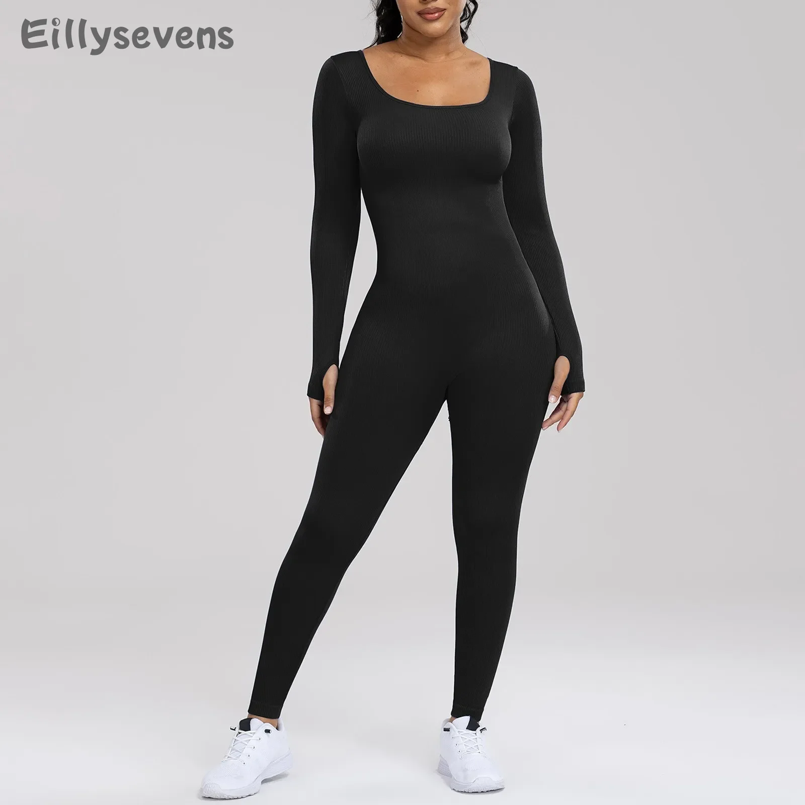 

Women's Tight training jumpsuit Seamless Yoga Jumpsuits Outdoor Fitness Long Sleeved Tight Fitting womans clothing Shapewear