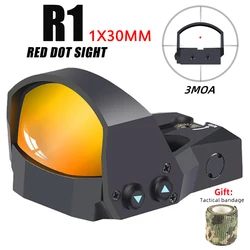 1x30mm Mini Red Dot Sight Tactical R1 Open Red Dot Sight 3MOA Hunting Optics Reflex Scope with Full Markings