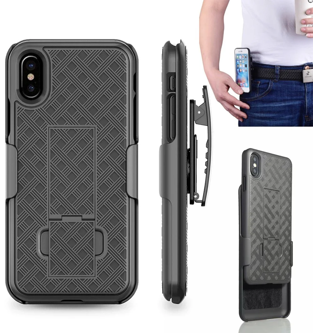 Capa esportiva com clipe para cinto, coldre com suporte para iphone 17 air 16 15 plus 12 mini 13 14 16 pro max, clipe de cinto, capa traseira