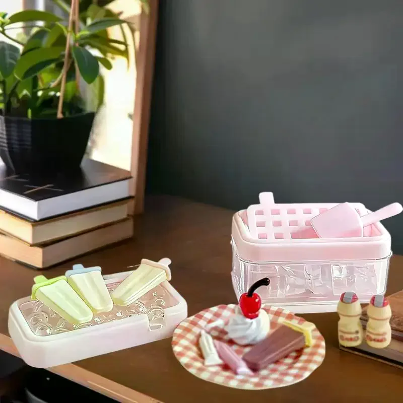 

Набор миниатюрных контейнеров для льда (модель 1/6) для кукольного домика, декор для игры в еду, аксессуары для кукол, игрушки