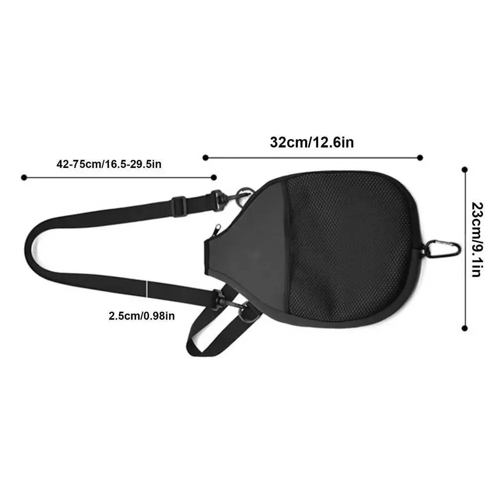 Large Capacity Pickleball Crossbody Bag Zipper Closure Adjustable Strap Pickleball Paddle Cover Waterproof Professional